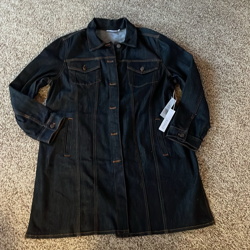 Chico’s Midi Denim Jacket - Picture 3 of 9